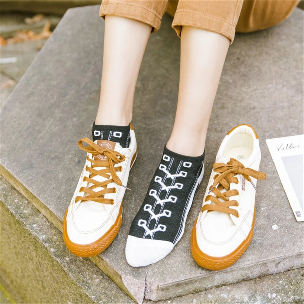 Happy Funny Art Canvas Shoes Patterned Socks Men\'s Summer Fashion Stripes Art Hipster Vintage Couples Short Ankle Sokken