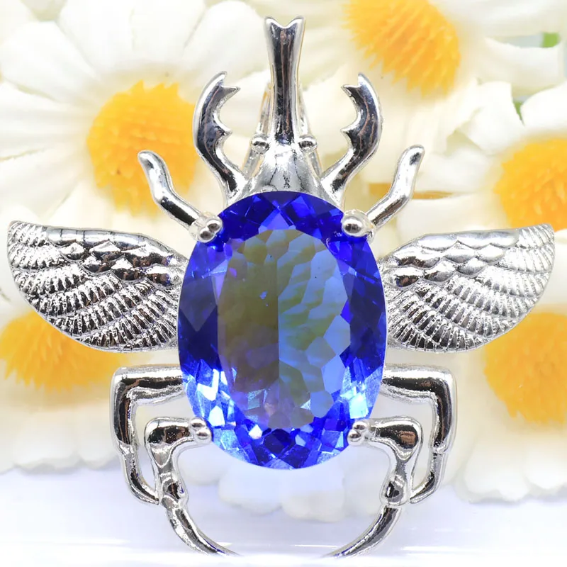 Buy 5 Get 1 Free 40x40mm Big Beetle Shape 11g Zultanite Color Changing Alexandrite Topaz Mens Present Silver Pendant