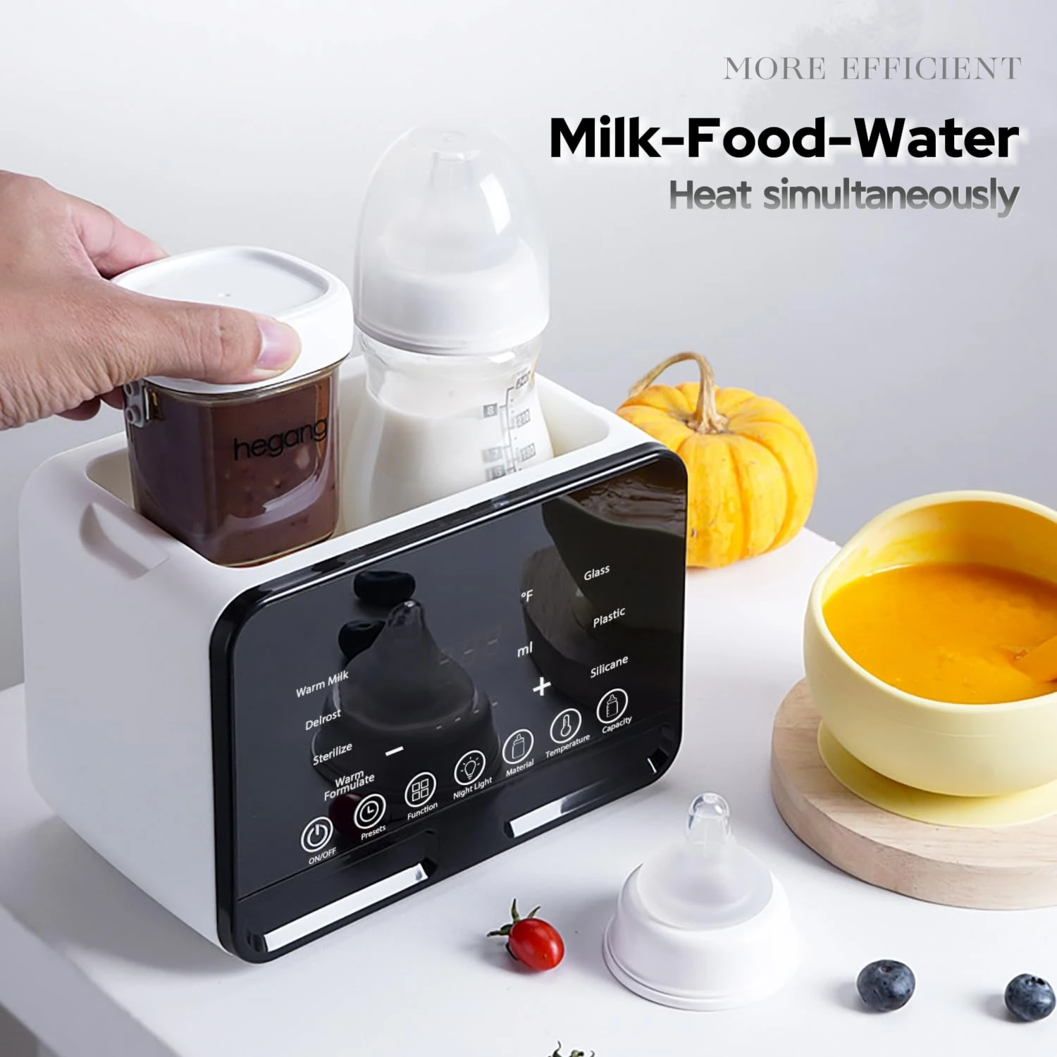 Multifuntion Breast Milk Warmer for Newborn Baby Double Bottle Heater Sterilizer Defrost Accurate Temperature Control