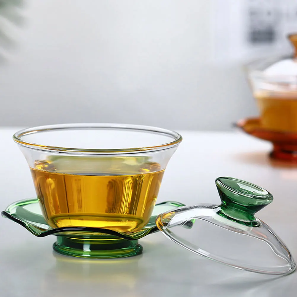 

1Set Exquisite Glass Tea Cup Transparent Tureen Design for Home Office Tea Ceremony Elegant Tableware Choice Tureen Teacup