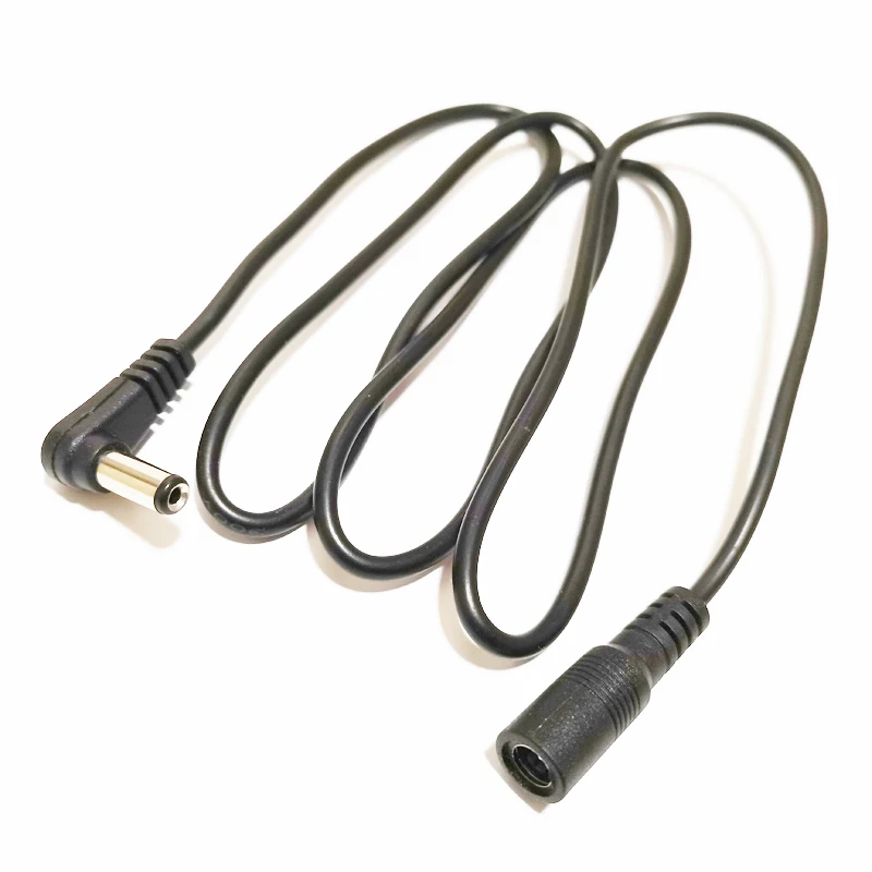 NCHTEK 90 Degree Angled DC 5.5*2.1mm Male to Female Power Plug Extension Connector Cable About 1M / 1PCS