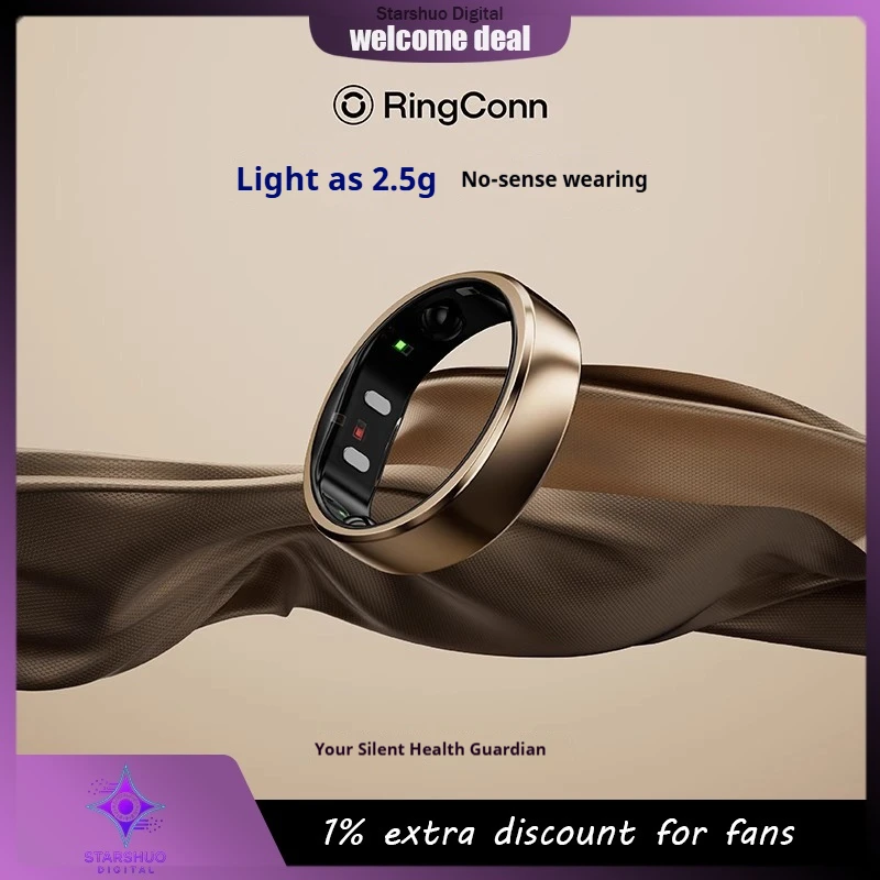 

RingConn Gen 2 Air умное кольцо HRV Кровь Кислород Мониторинг здоровья сна Менструальный цикл Предсказающее кольцо 10-дневный срок службы батареи