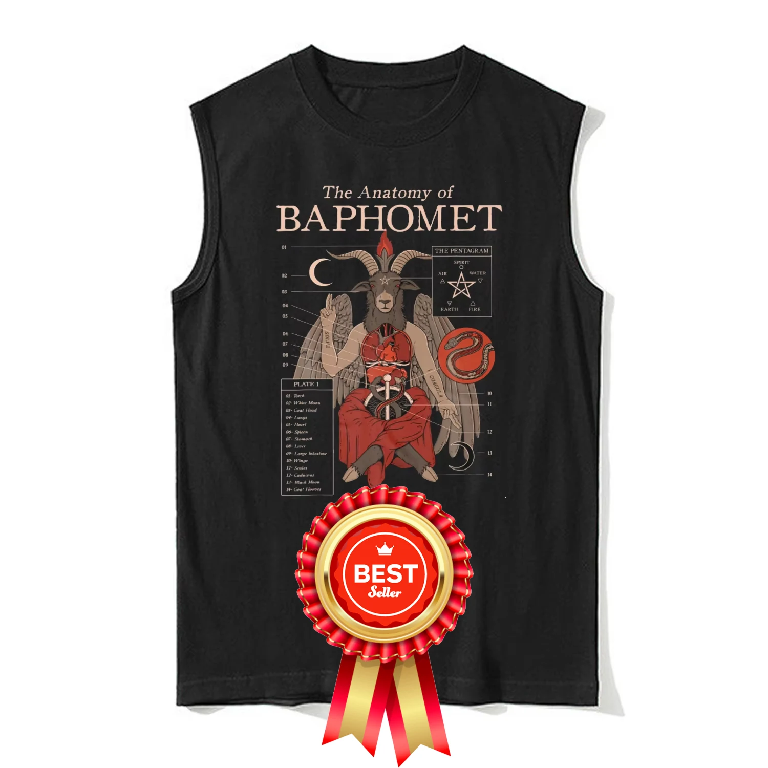 

Анатомия Бафомета Люцифера Сатанинская Сатана Майка Новая 100% хлопок с круглым вырезом Повседневные мужские жилеты Футболка без рукавов Уличная одежда