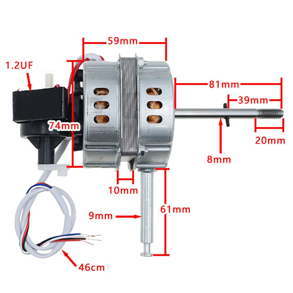

12-дюймовый двигатель вентилятора для настольных и напольных вентиляторов FT-30, металлический корпус, монтажная пластина 10 мм, вал 9 мм, выходной вал 8 мм