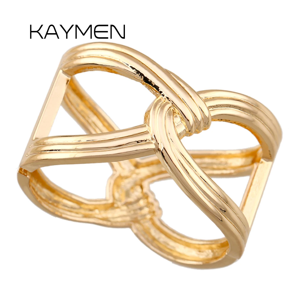 New Arrivals Wide Alloy Streamline Statement Cuff Bracelet in Gold or Silver Color Chunky Fashion Women Bangle in Good Quality