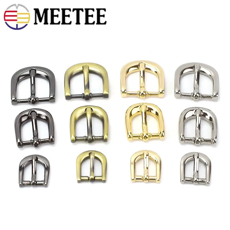 4/10pc Meetee Handbag Shoes Strap Belt Metal Pin Buckles 11/15/20mm Slider Web Adjuster DIY Leather Craft Repair Accessory F3-25