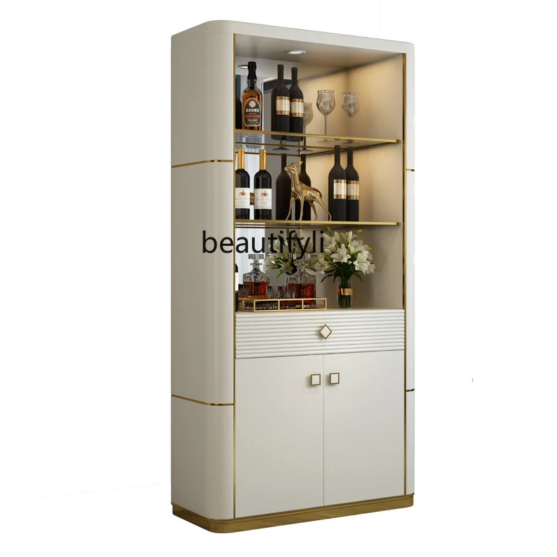 

Light luxury wine cabinet against the wall Dining room Locker Italian living room Modern partition Room Dining side cabinet