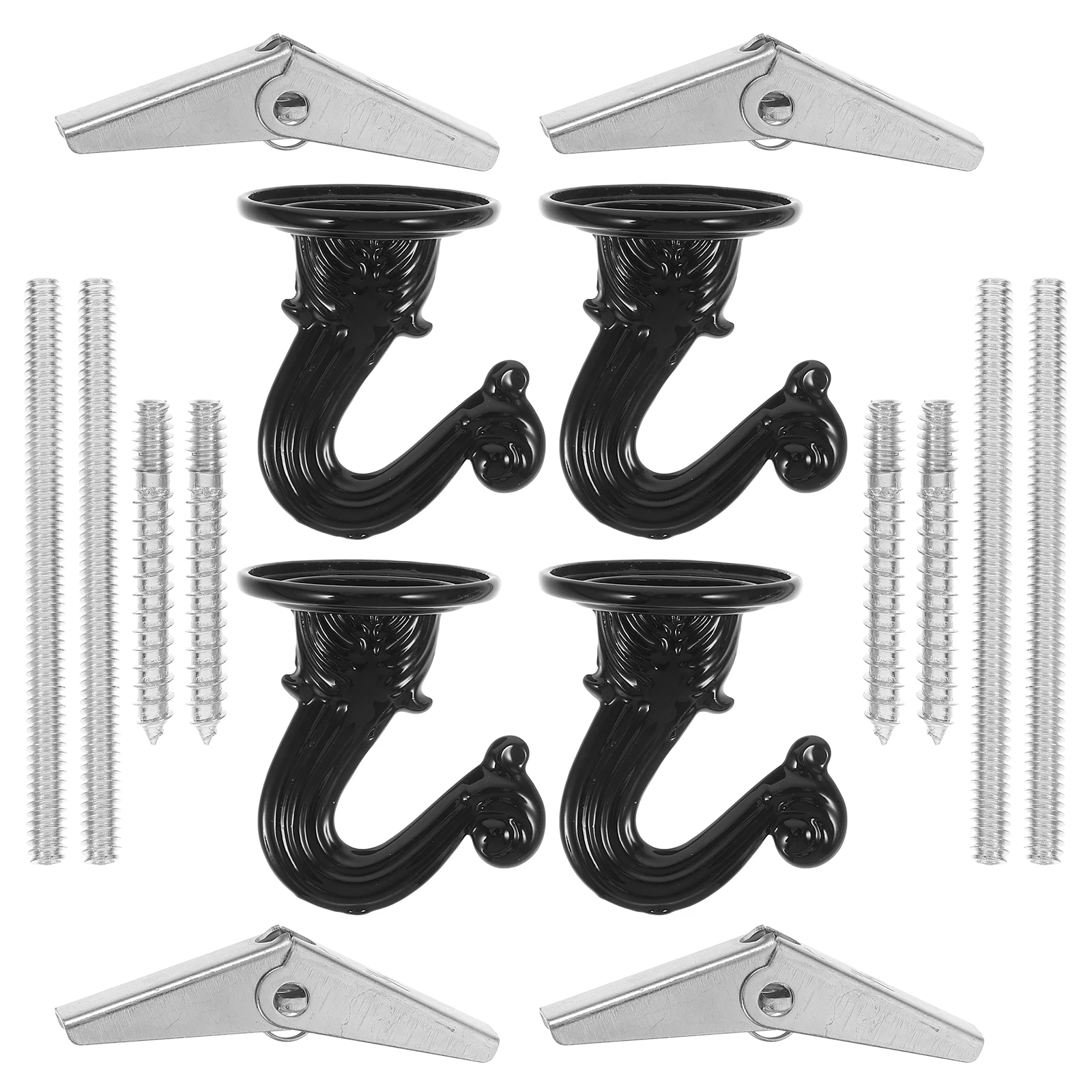 

4 Sets Plant Hangers Heavy Duty Zinc Alloy Ceiling Hooks for Hanging Plants Decorative Foldable chid Hooks Sturdy