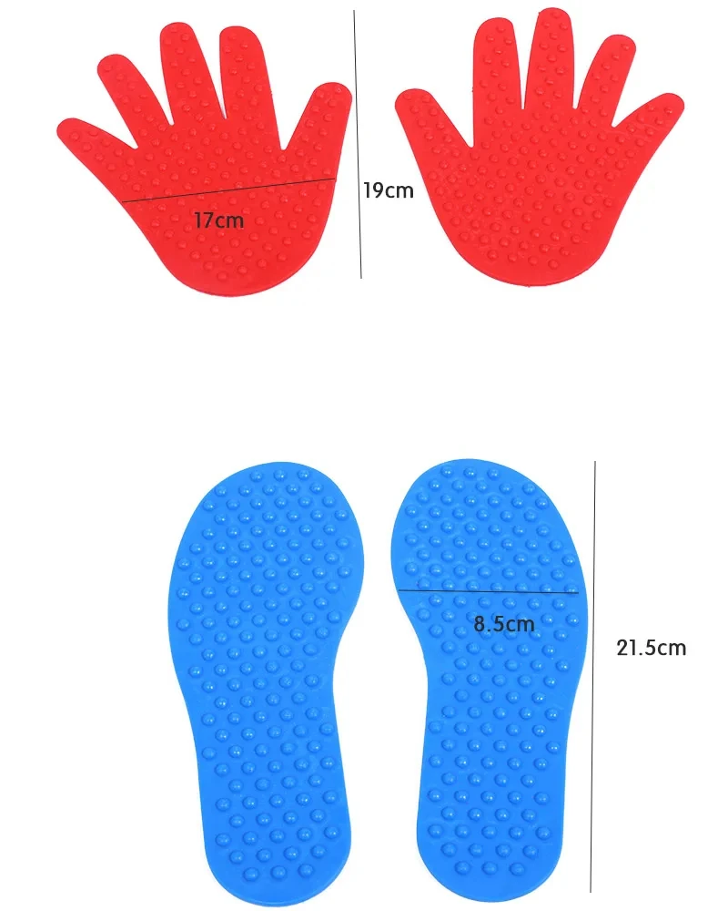 Juguetes para manos y pies de 8 piezas, entretenimiento antideslizante, integración sensorial, entrenamiento, huellas de mano, juego de fiesta, juegos de suelo