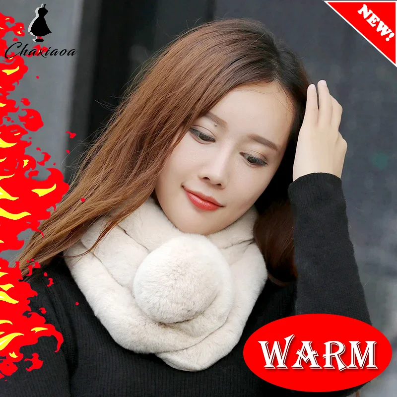 Imitation Fur Scarf Women's Autumn Winter Neck Cover Thickened Warm Three Tube Scarves Simple Solid Color Plush Scarf for Women