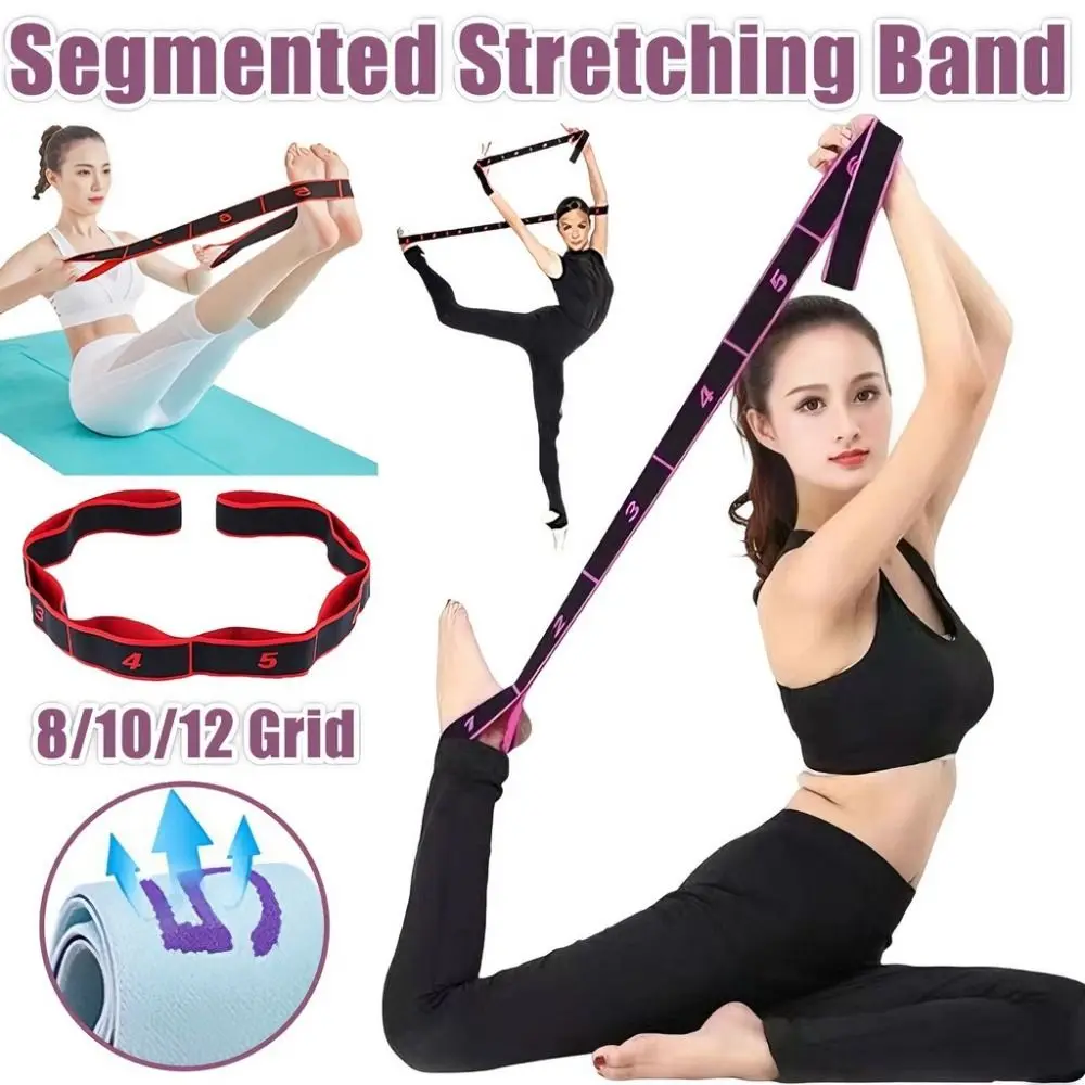 8/10/12 Grid Yoga Stretch Band Multi-stage Flexible Dance Stretch Band Adjustable Stretching Training Belt
