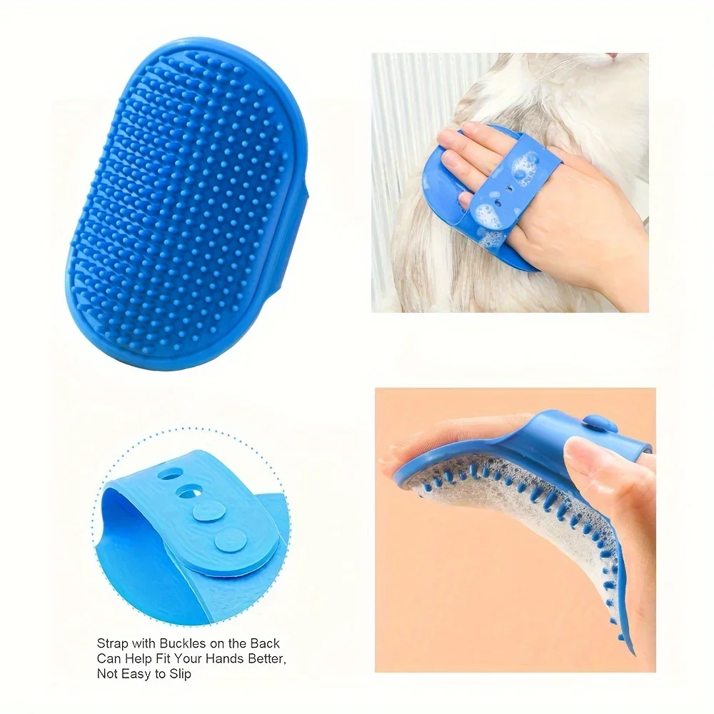 9-piece cat and dog brush beauty set, pet self-cleaning brush with pet nail clippers and files, flea dog comb, pet shower brush