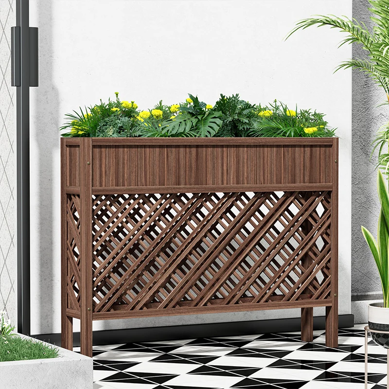 

Partition flower stand Outdoor courtyard fence Antiseptic wood fence Catering restaurant fence Flower slot Flower box Screen flo
