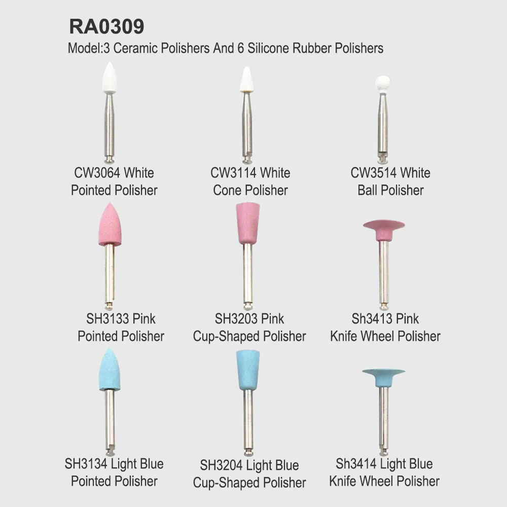 RA0309 Dental Composite Polishing Kits Denspay Dental Resin Sanding Polishing Set for Low Speed Handpiece Contra Angle