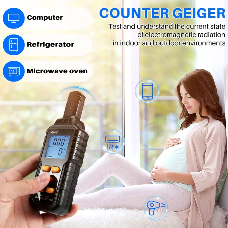 Contador dosímetro de radiación 3 en 1, medidor Geiger EMF, alarma automática, medidor de radiación en tiempo Real