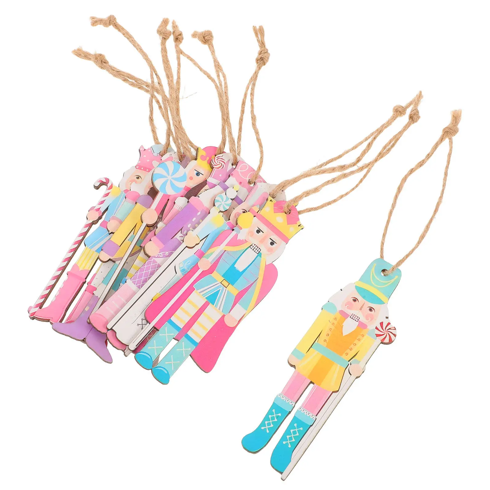 

18Pcs Nutcracker Hanging Ornaments Wooden Mini Nutcracker Decorations Christmas Tree Xmas Home Holiday Decor Nutcrackers Pendant