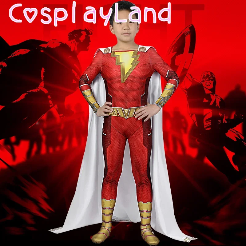 

Billy Zentai Suit Cosplay Costume Outfit Red Jumpsuit with Cloak 3D Printed Halloween Carnival Disguise Spandex Bodysuit