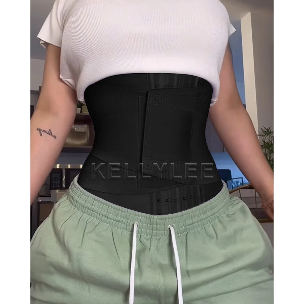 

Shaped Up Elastic Tummy Belt Waist Trimmer Versatile Slim Fit Tummy Wrap Waist Trainer Black Stretchy Shaper Girdles Colombian