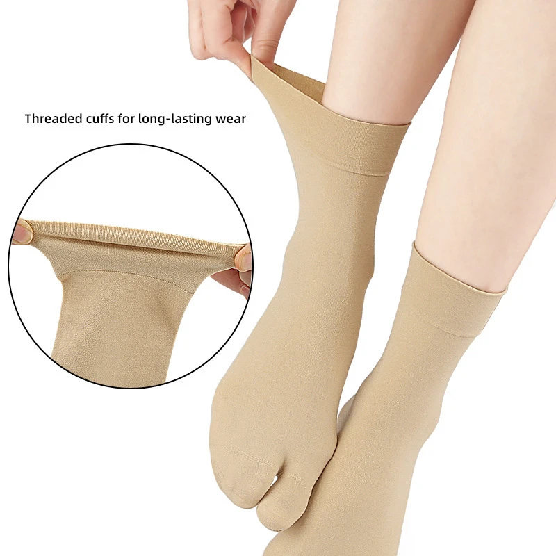 Split-toe Socks Women Sock Medium Tube Breathable Sports Non-slip Granular Two-toe Cover Japanese Clogs Socks Flip-flops Warmer