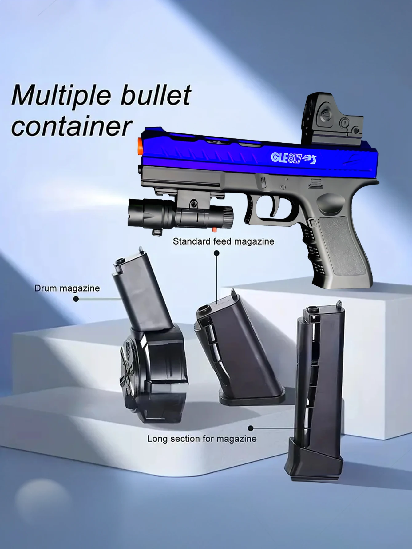 Toy gun, gel ball pistol, manual/automatic mode gel bullet gun, suitable for outdoor shooting games, Halloween and Christmas gif