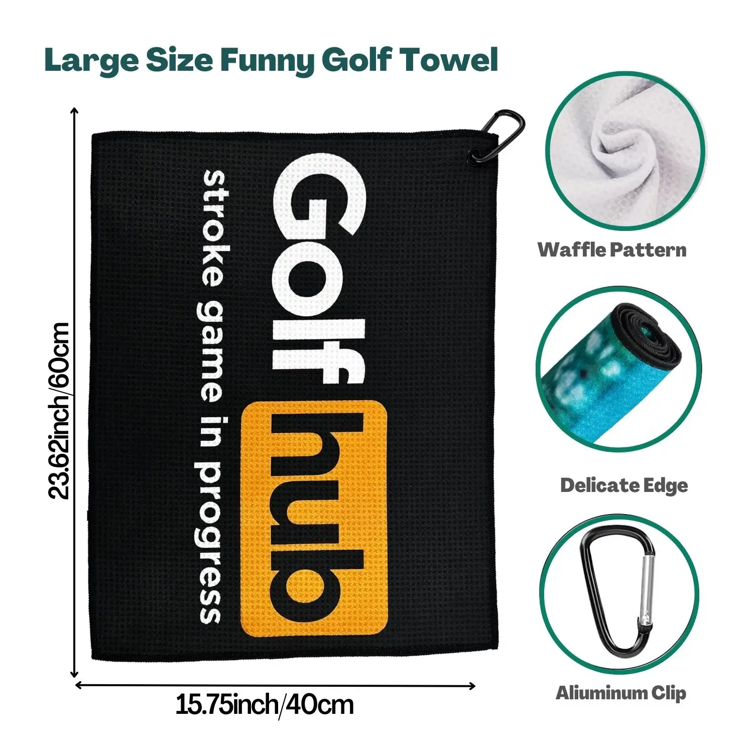 Funny Microfiber Premium Golf Towel,Printed Golf Towels for Golf Bags for Men&Women, Great Golf Accessories for Men Golfers