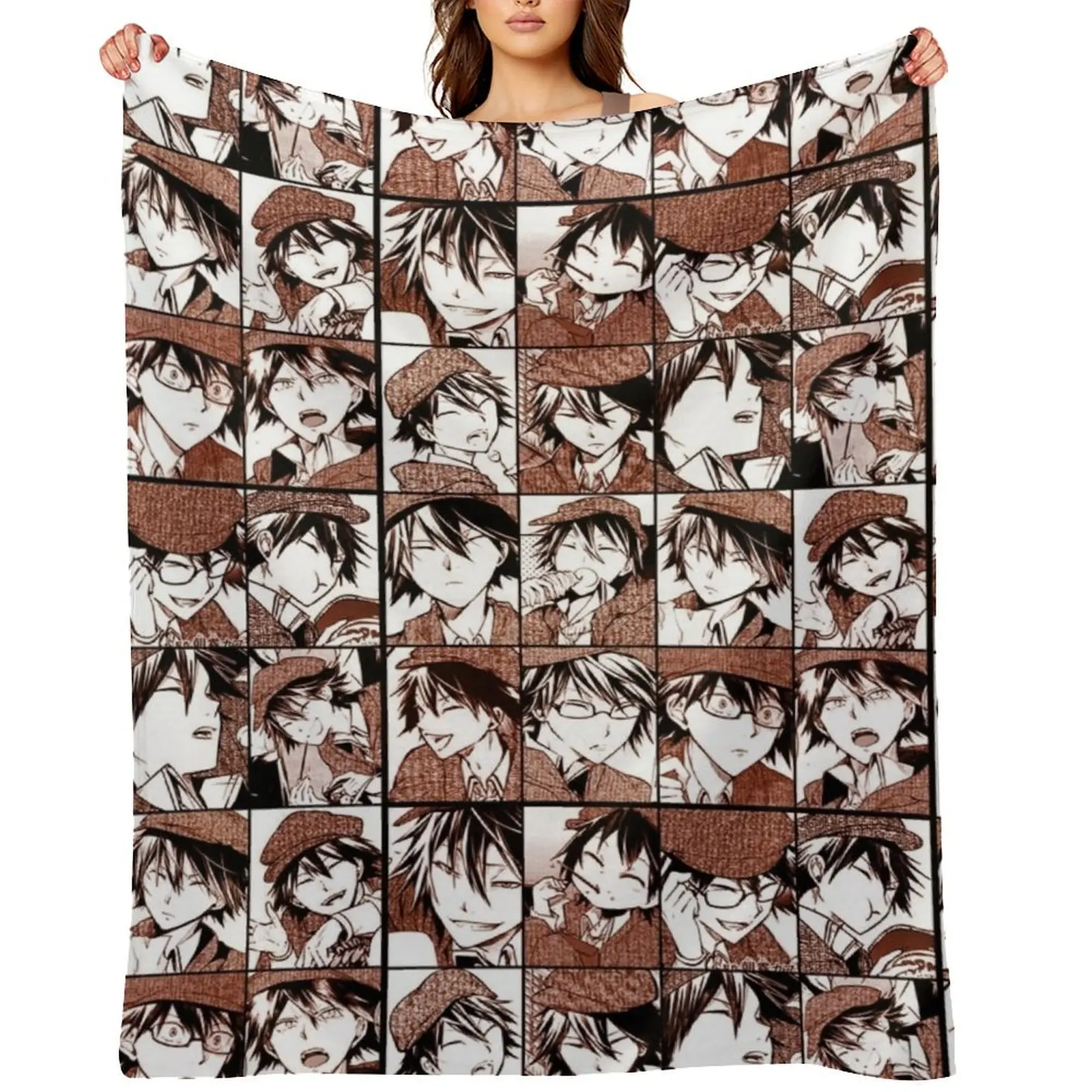 

Detective Bungou s d collage- manga panel color version Throw Blanket for sofa Soft bed plaid Heavy Blankets