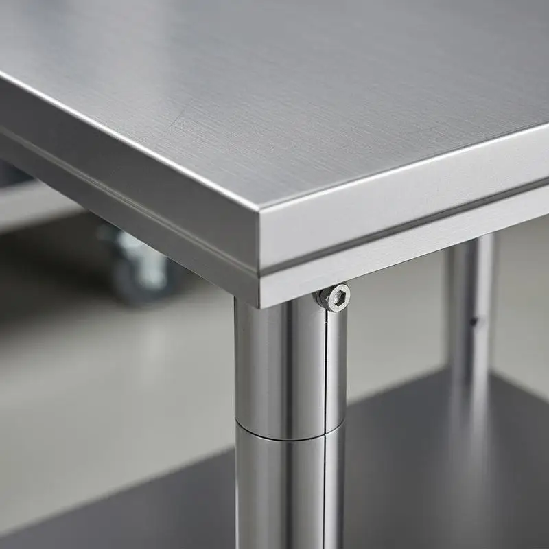 Metal Workstation 900x600x800 Mm for Kitchen Garage Restaurant, 700 Lbs Load Capacity Heavy Duty Adjustable Height Levels Commercial Prep Table - view 4
