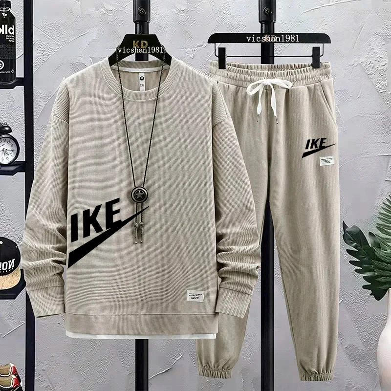 Men's spring and autumn designer clothing round neck T-shirt hoodie + trousers two-piece basketball jogging sportswear suit