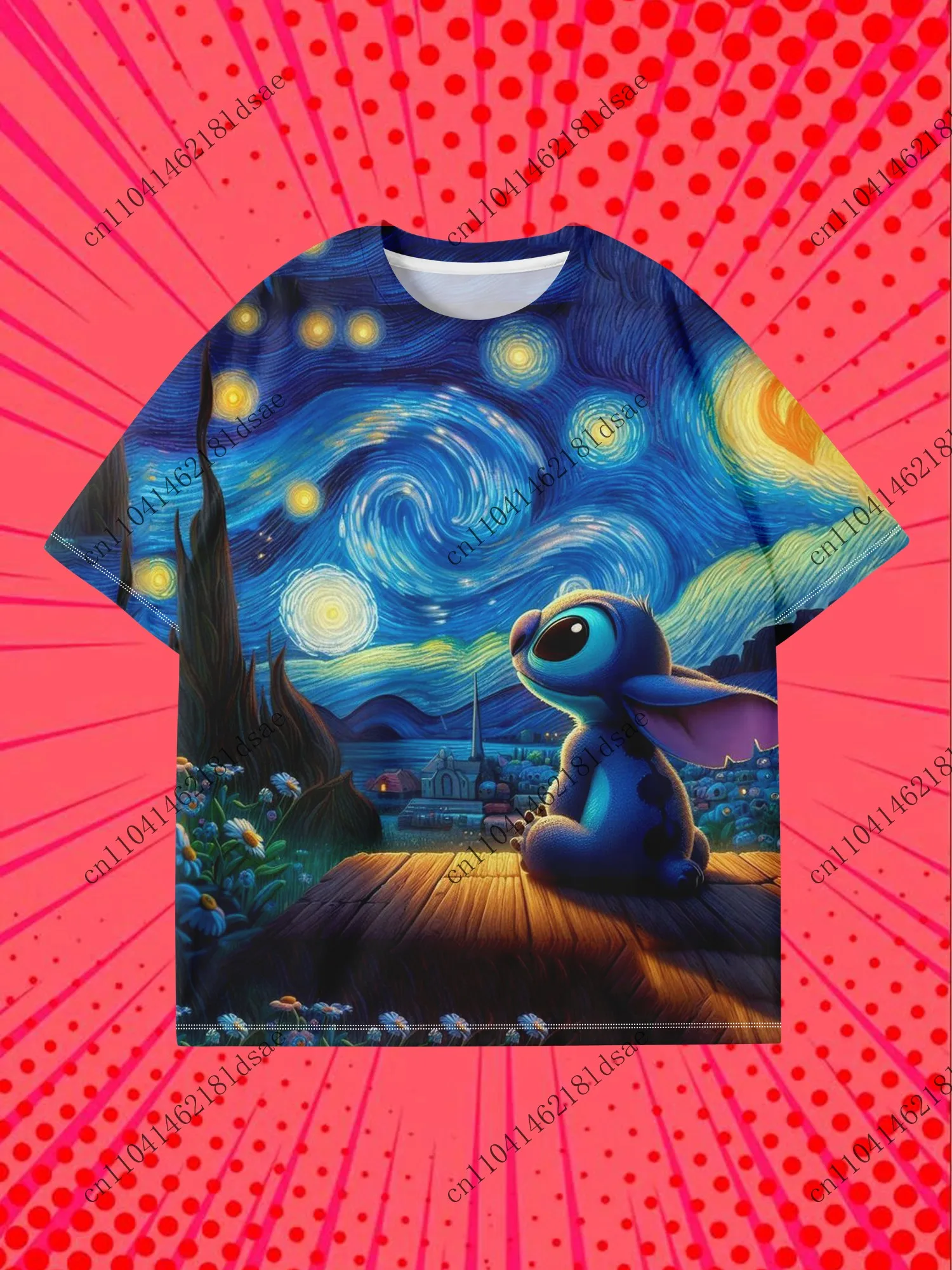 Kawaii غرزة 3Dprint عادية الشارع الصيف الكرتون بلايز تي شيرت موضة Y2k ملابس الرجال والنساء الكبار والأطفال عباد الشمس #2