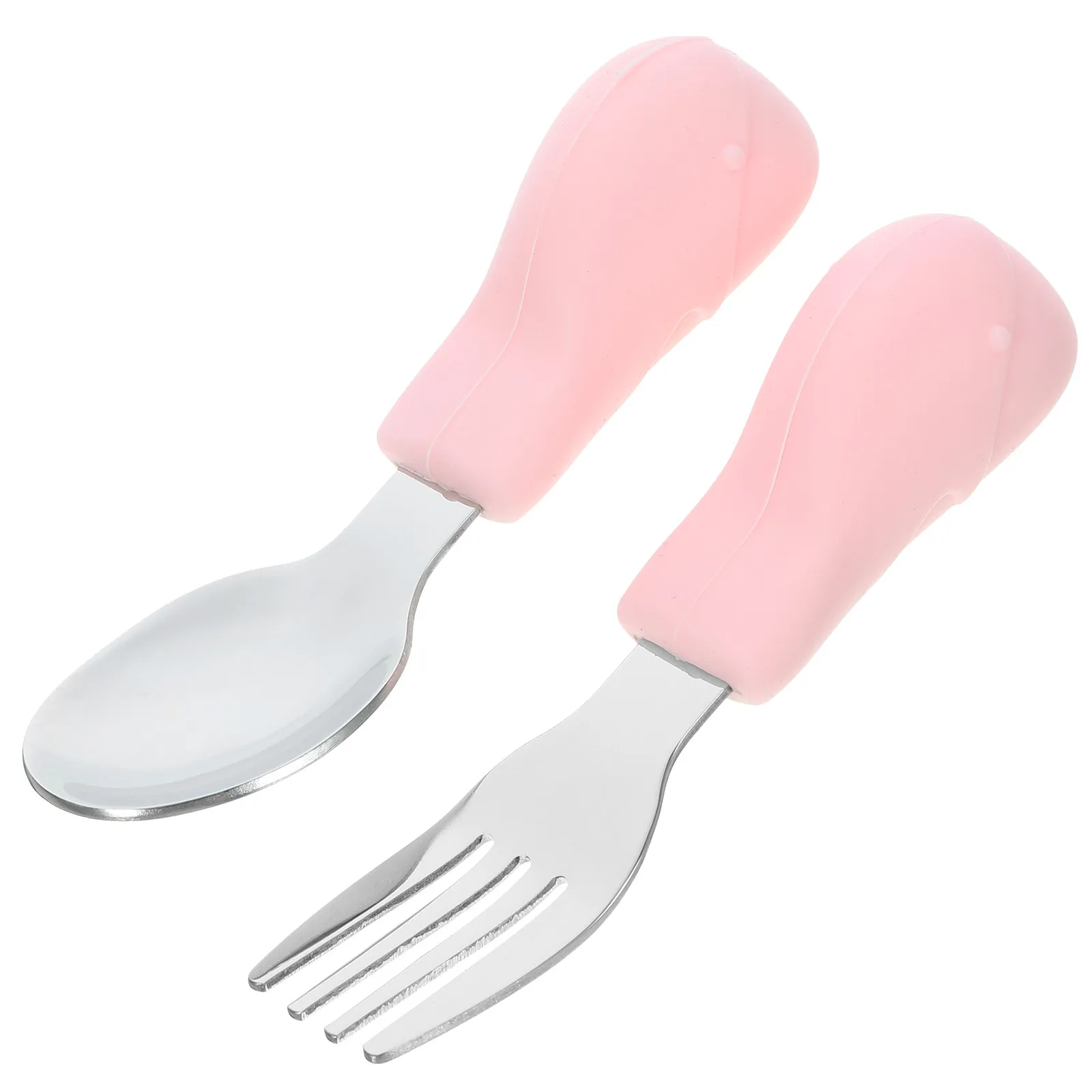 

Набор детской посуды из 2 предметов: вилка и ложка из нержавеющей стали с силиконовыми элементами, мультяшный дизайн, мягкая ручка, эргономичный дизайн, безопасные, стерилизованные, для малышей