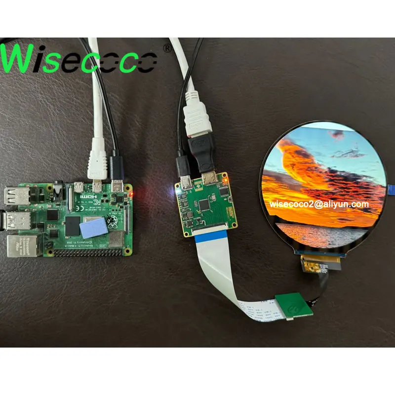 Wisecoco 4 Inch Runde Display 720x720 Kreis Rund IPS TFT LCD Bildschirm MIPI Typ-C Fahrer Bord