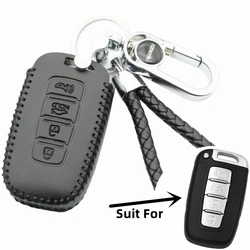FLYBETTER Leather Car Key Protector Cover For Hyundai Accent Elantra IX35 Sonata For Kia Sportage Sorento KX3 Key Case