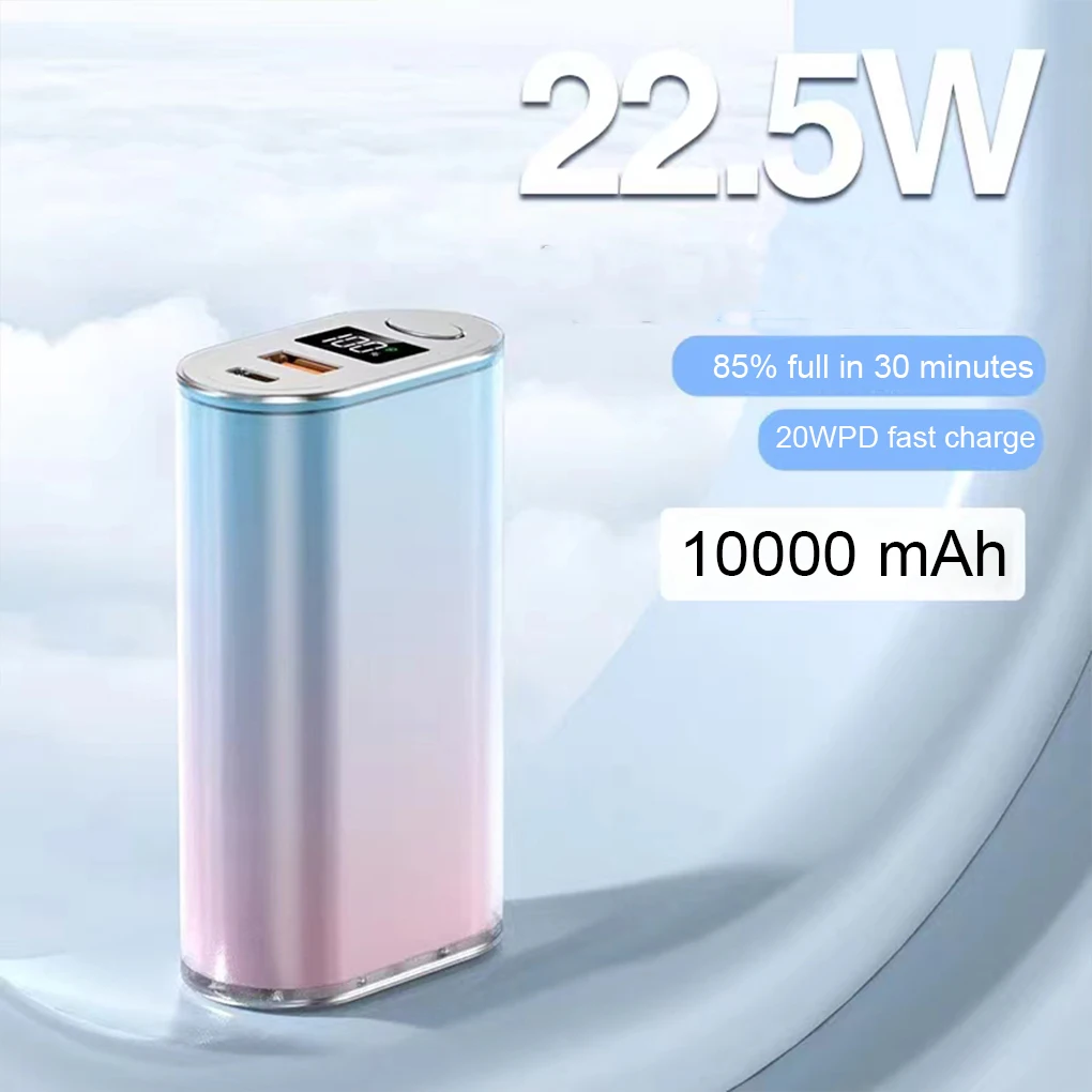

Мини-портативный внешний аккумулятор емкостью 10000 мАч для iPhone 15 Samsung Xiaomi USB C PD20W, внешняя запасная мобильная батарея с быстрой зарядкой