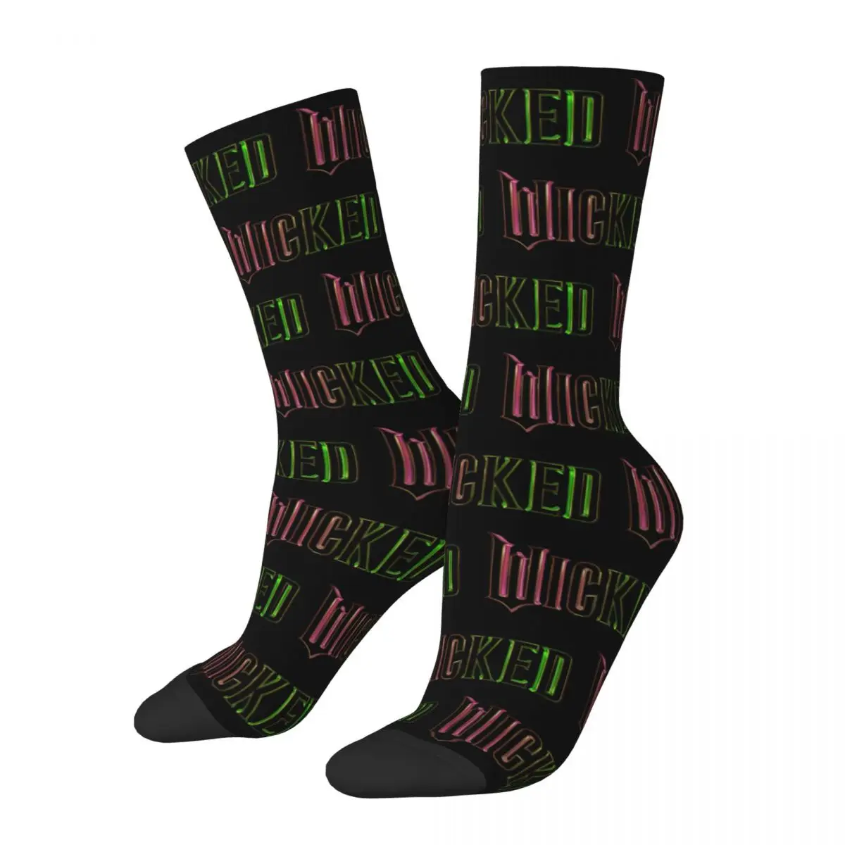 Colorful Wicked Elphaba & Glinda Sports Socks Musical Movie Polyester Crew Socks for Women Men