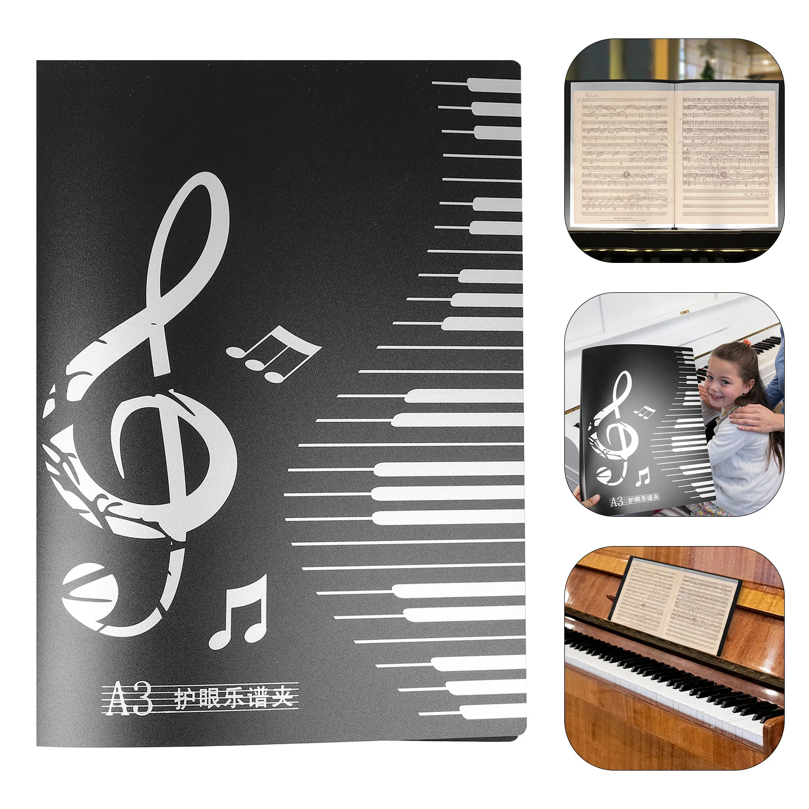 

A3 Music Sheet Folder 20 Pages Piano Book Storage Organizer Plastic Choir Band Concert Choral Flip Folder Music Accessories