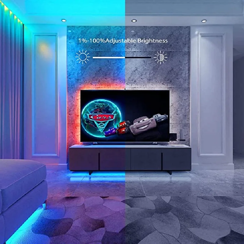LED Strip Lights with 24 Keys Bluetooth APP Control TV Background Music Sync Tape for Bedroom Decoration SMD5050 Neon Light DC5V