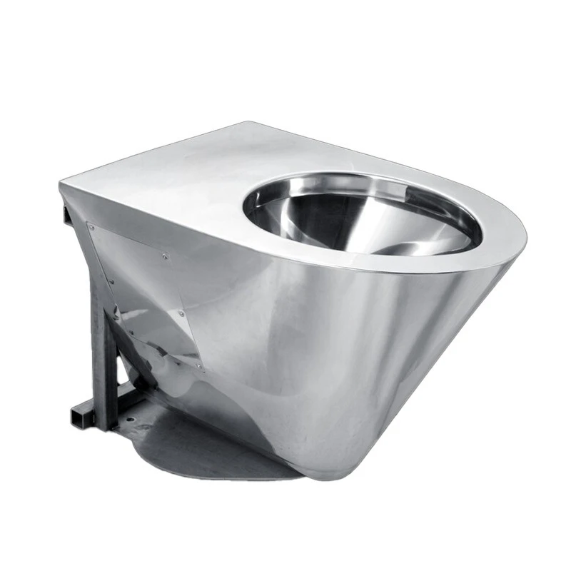 Stainless steel toilet, engineering high-speed rail hotel wall row electroplating glaze fingerprint-free stainless steel toilet