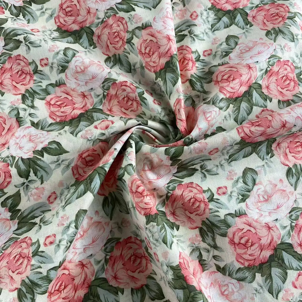 ผ้าพิมพ์ลายผ้าฝ้าย 100% พรีเมี่ยม 2025 - วัสดุนุ่มดีไซน์ลายดอกไม้สําหรับชุด/ผ้าม่าน/งานฝีมือ