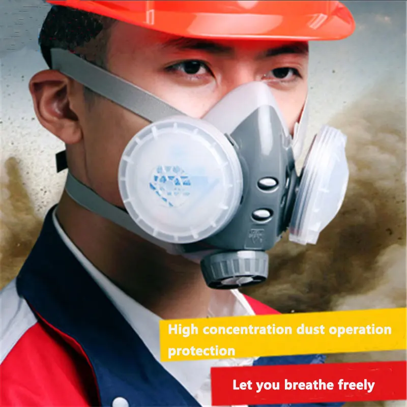 Dust Half Mask With Goggle Suitable For Spray Paint House Decoration Grinding Self-Priming Filter Anti-Particulate Respirator