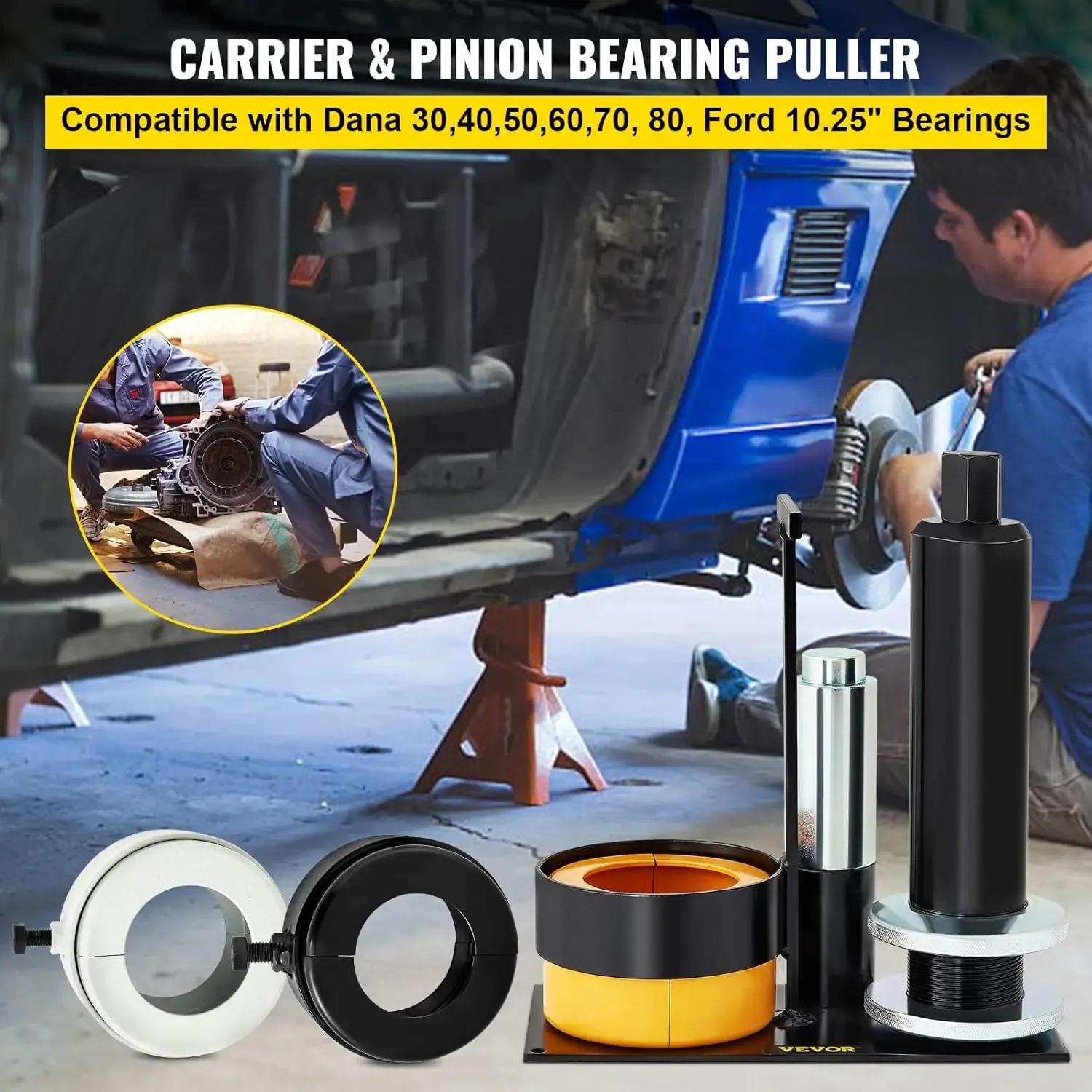 VEVOR Carrier & Pinion Bearing Puller, Compatible with Dana 30,40,50,60,70, 80, Ford 10.25