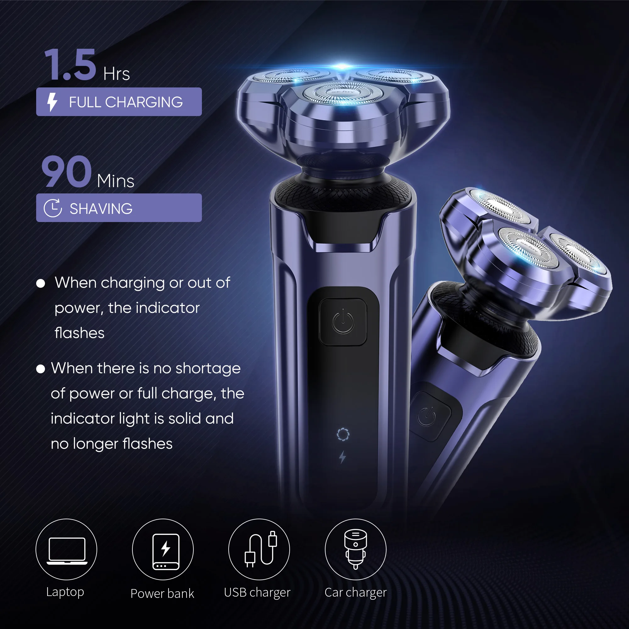 SEJOY Men's Grooming Kit Electric Beard Trimmer Cordless Razor Hair Clippers Rechargeable Nose Trimmer