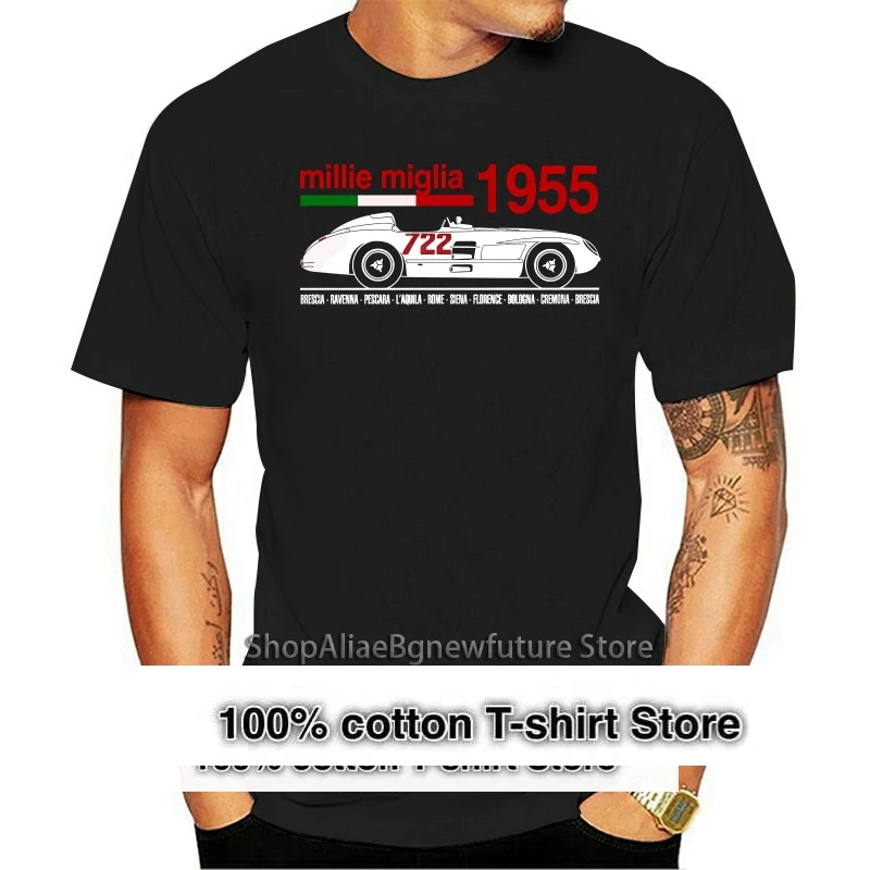 Men t shirt New Fashion Classic Motorsport Mille Miglia 1955 Race Printed Graphic Tops T-Shirt women