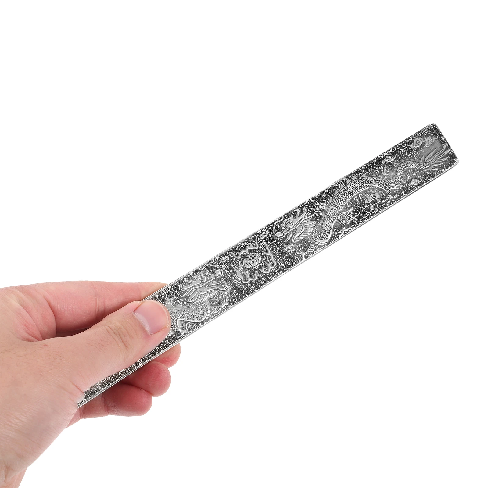 1 Pair Silver Tibetan For Practice Rectangular Office Decorative Weight Gift Supplies Studying Chinese Literary Durable Sturdy