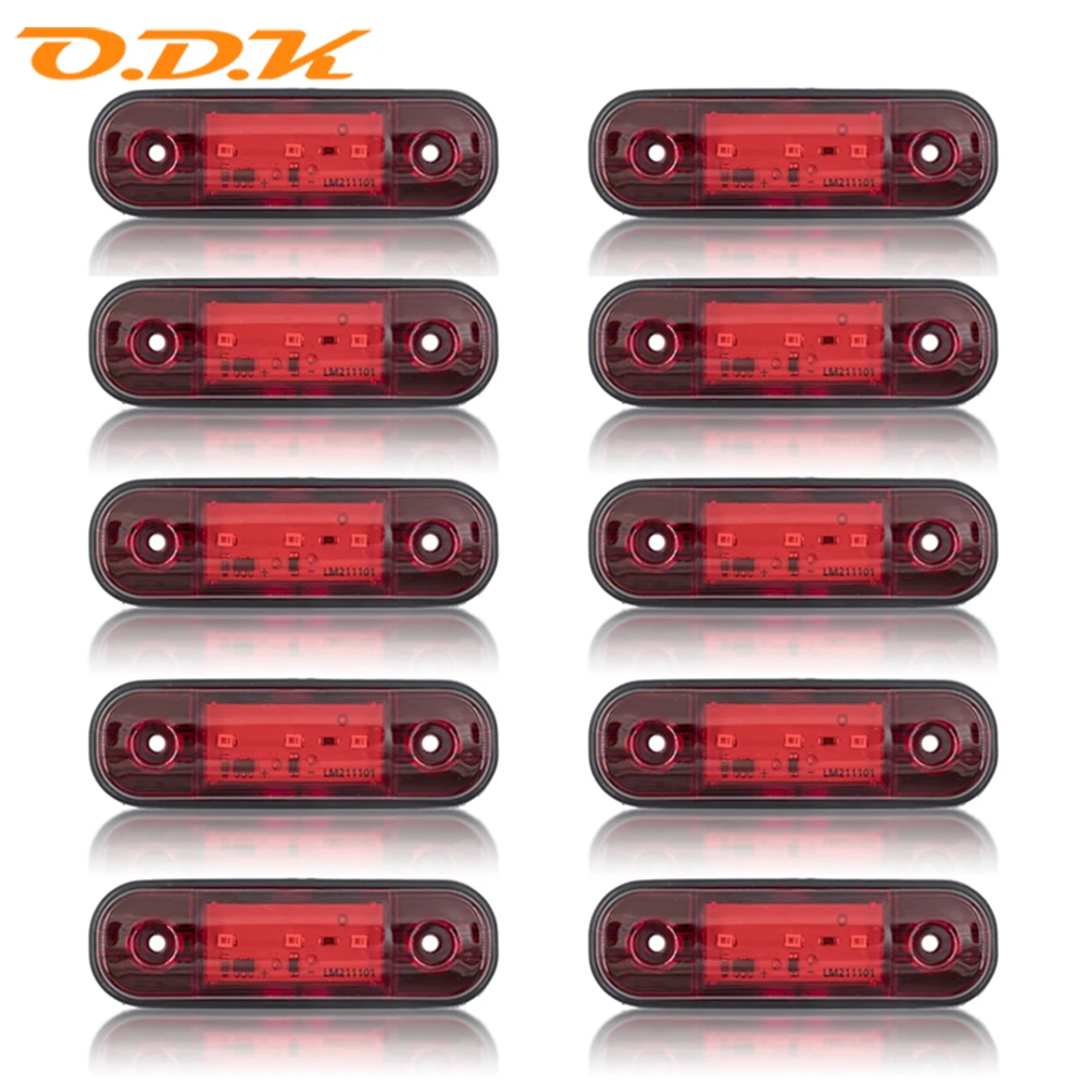 

4x/6x/8x/10x LED Side Marker 12V 24V Waterproof Car Accessories LED Marker Lamp Trailer Light Rear Side Lamp Truck Red Light