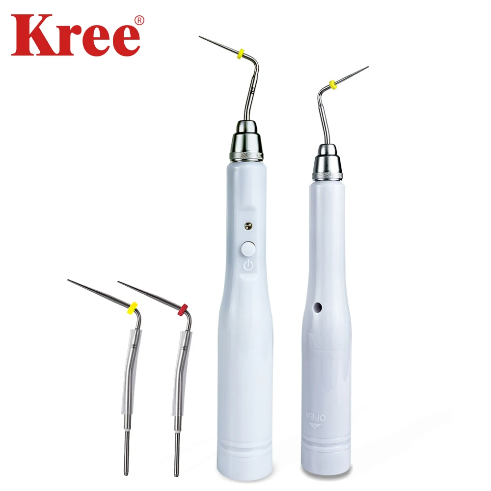 Dental Gutta Percha Obturation System Endo Heated Pen Cordless Rechargeable Root Canal Hot Melt Filling Pen with 2 Tips tools