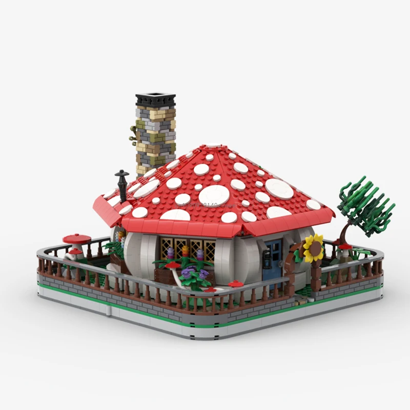 2106PCS Fairy Tale Mushroom House Building Blocks MOC Village Architecture Assemble Bricks Girl Kids Birthday Christmas Gifts