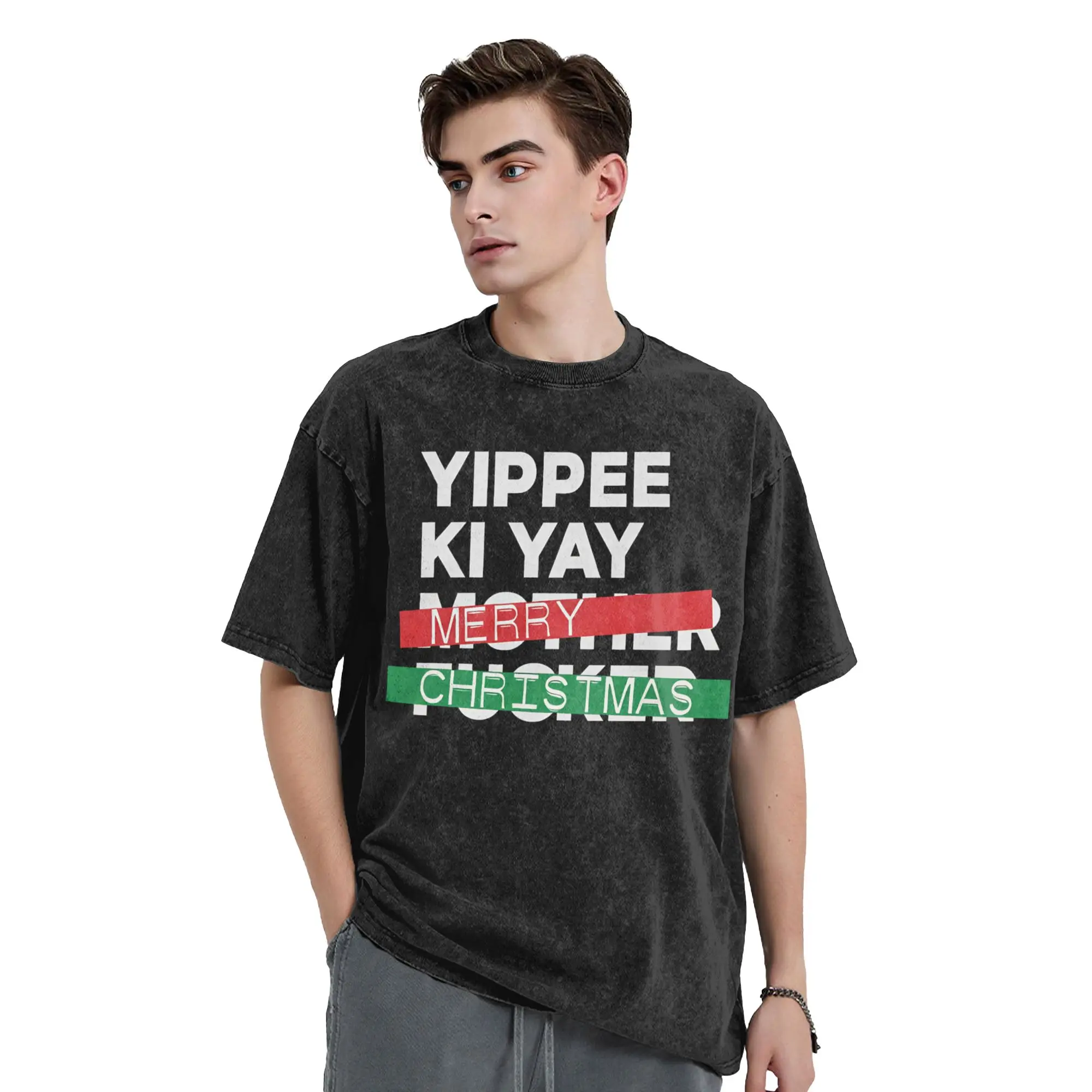 Men YIPPEE KI YAY  T Shirts Die Hard Clothes Summer Vintage Short Sleeves T Shirt O Neck Hip Hop Custom DIY Tshirt Hot