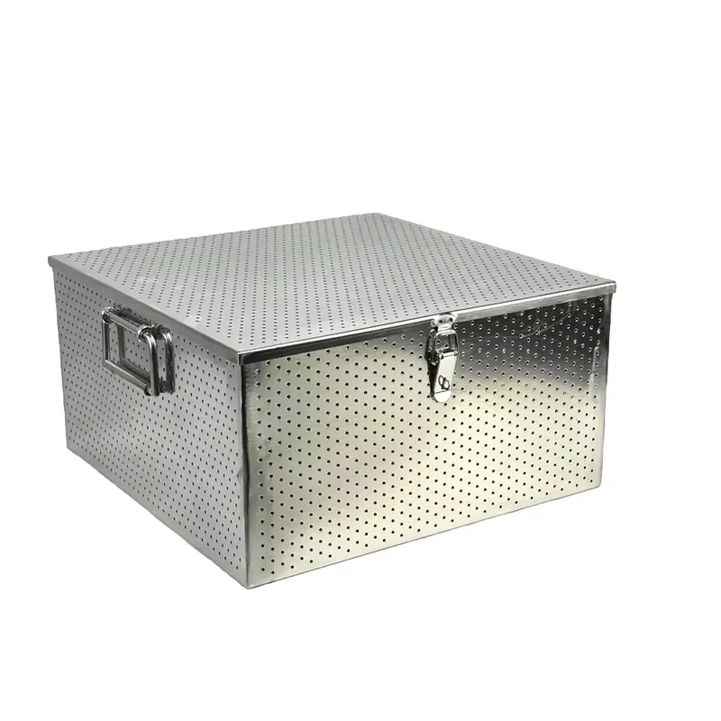 304 Stainless Steel Mesh Storage Basket with Handle Perforated Cleaning Bin for Kitchen Organization Durable Sterilization