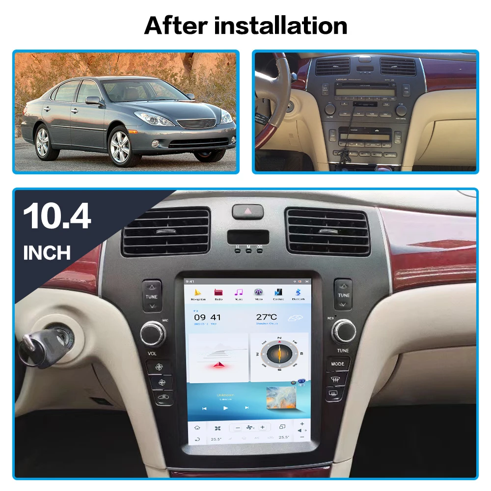 For Lexus ES300 ES330 For Toyota Windom 2001-2005 Car Video Radio Android13.0 DVD Player Audio Multimedia GPS Screen