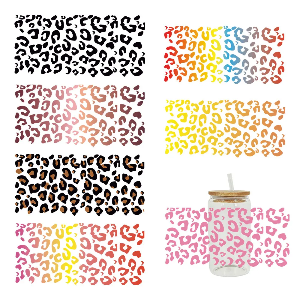 

Наклейки для трансфера UV DTF, 16 унций, обертки для чашек, леопардовая печать, сделай сам, стеклокерамика, металлическая кожа и т. Д., Поверхность материала, 3D D356